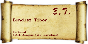 Bundusz Tibor névjegykártya